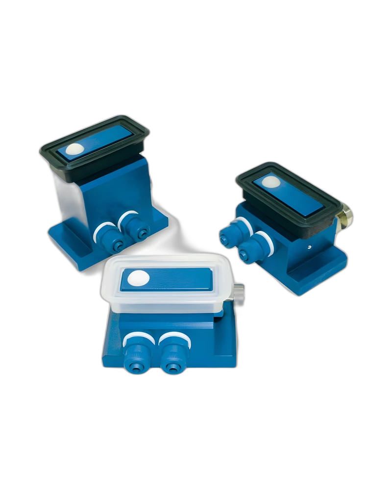 Rectangular vacuum cups with ball valve, self-locking support and release button